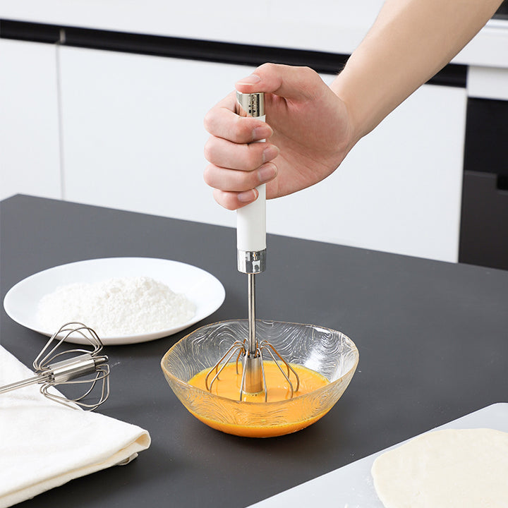 The Semi-automatic Stainless Steel Egg Beater