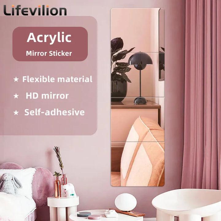4Pcs Acrylic Mirror Stickers - Affordable Elegance Solution