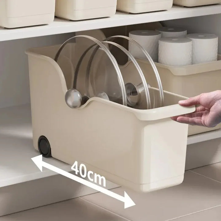 Multipurpose Plastic Storage Box with Wheels